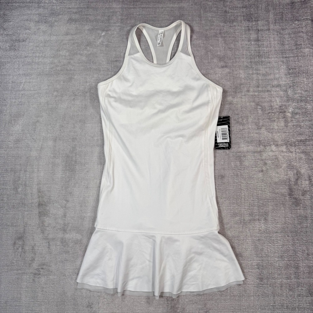 InPhorm Dress Womens XS White Racerback Ruffle Hem Performance Tennis Active